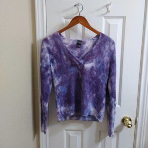 Eileen Fisher Purple Tie Dye Knit Sweater XS